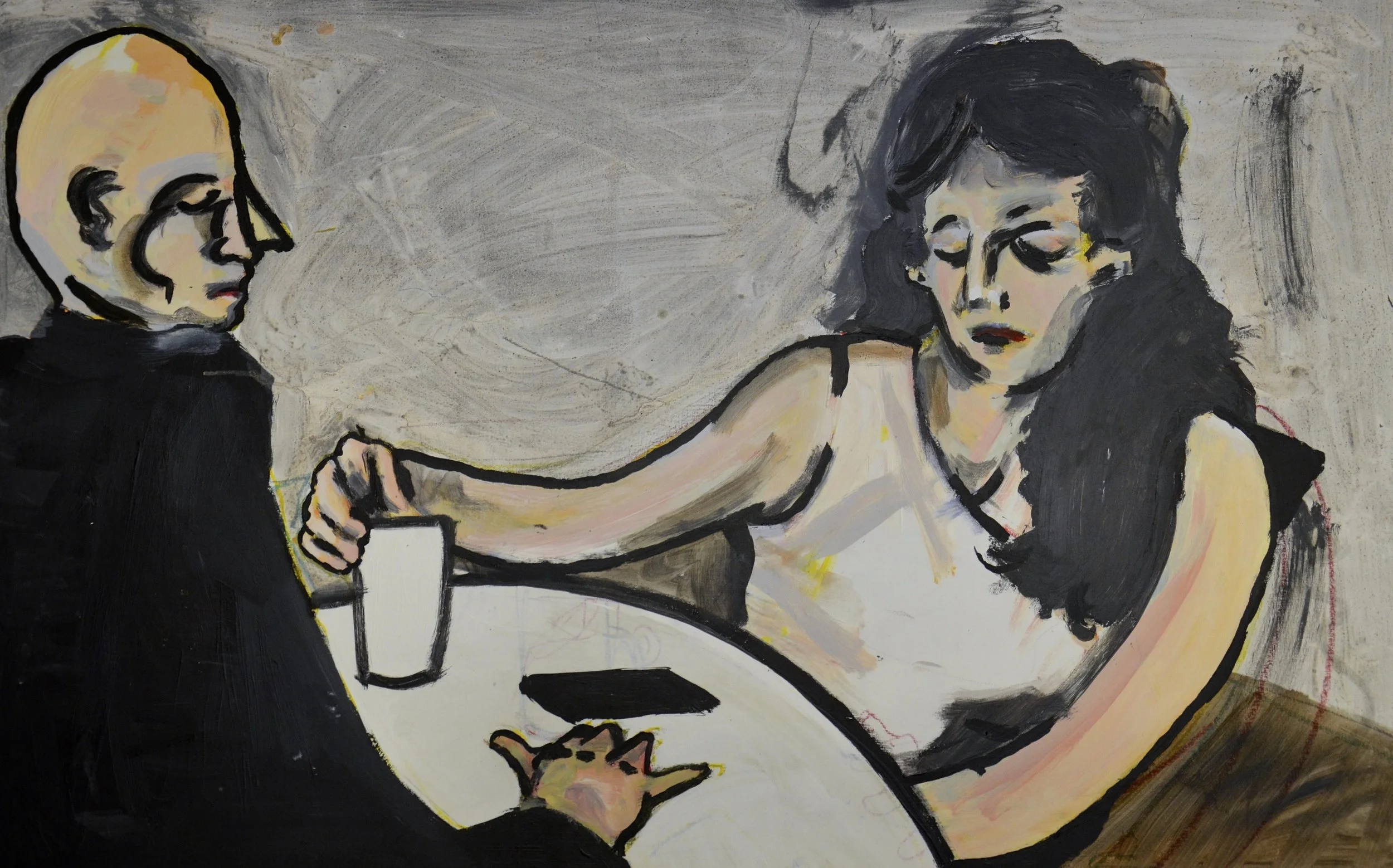 Untitled, two figures and phone 