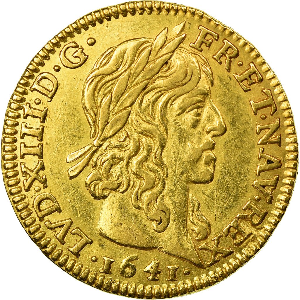 LOUIS XIII, 1/2 LOUIS D'OR, 1641, PARIS, TTB+