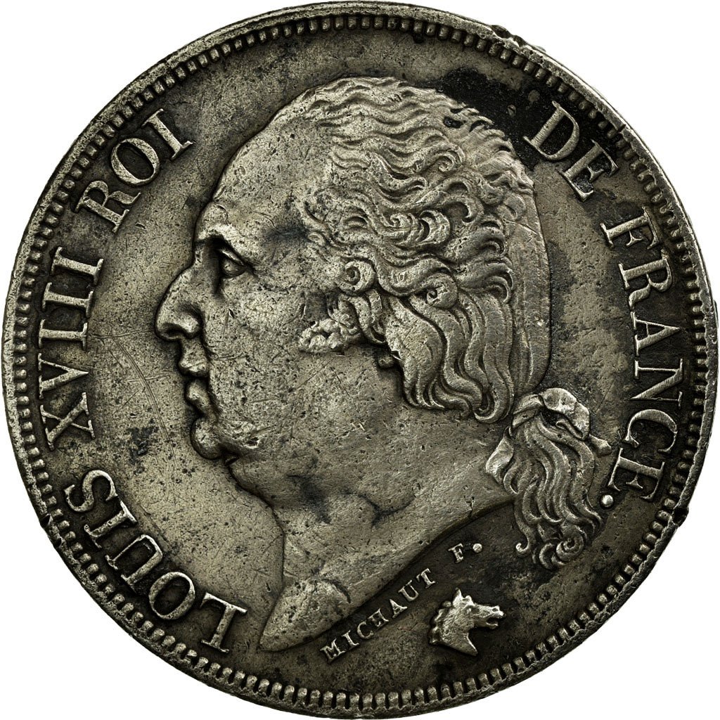 LOUIS XVIII, 2 FRANCS, 1824, PARIS, TTB+