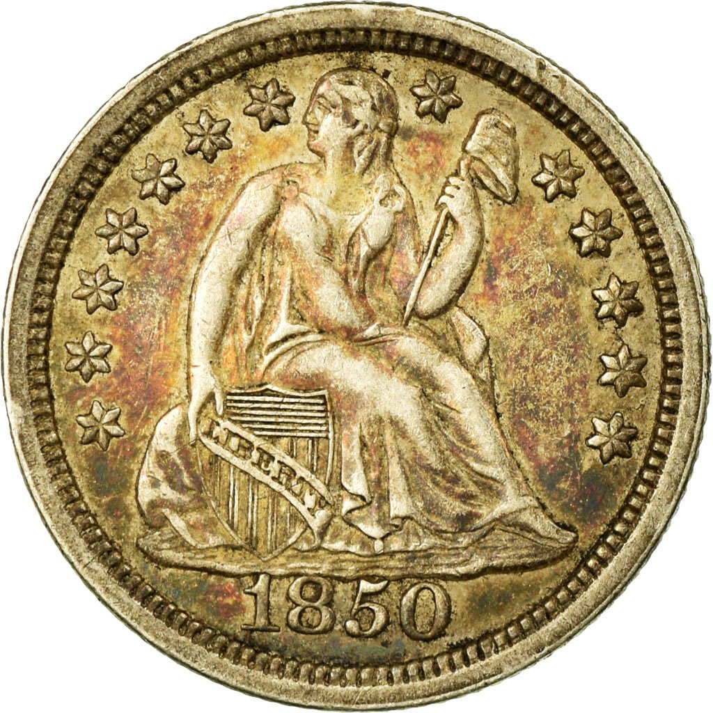 ÉTATS-UNIS, SEATED LIBERTY DIME, DIME, 1850, U.S. MINT