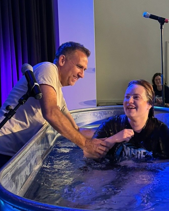 Baptism Sunday is coming &mdash; and we can't wait. 💧🙌

Baptism is a powerful, outward expression of the inner work God is doing in your life. When you step into the water, you're identifying with the death, burial, and resurrection of Jesus. It's 