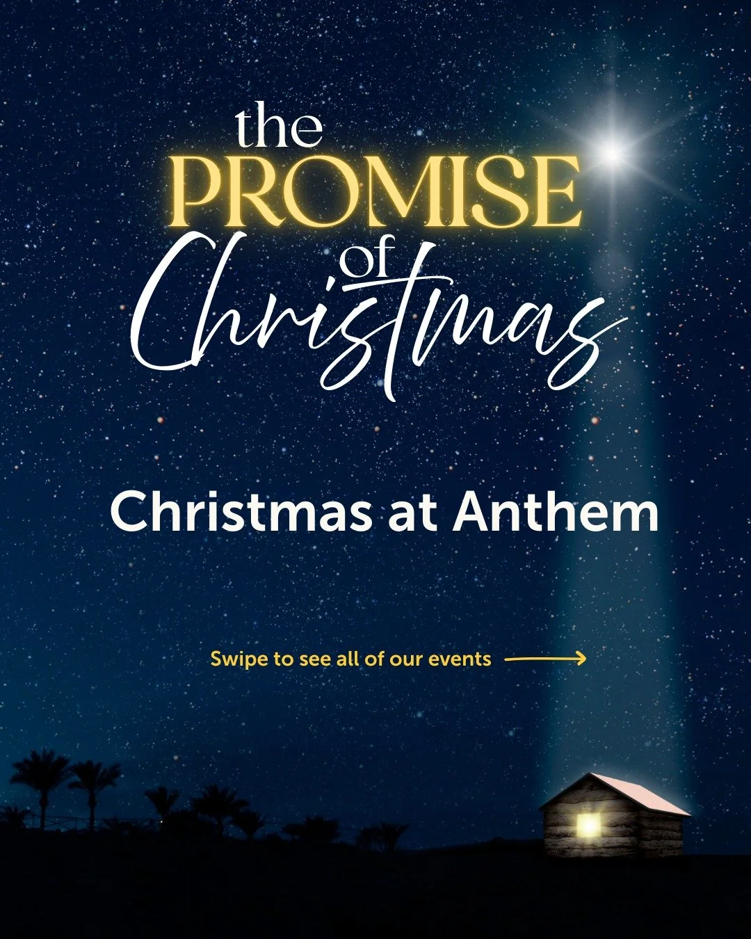 Christmas at Anthem is almost here, and we can&rsquo;t wait to celebrate the hope, joy, and light of Jesus with you! ✨🎄

 Bring your family, invite a friend, and join us for a season of worship and celebration.

 Swipe for our full Christmas schedul