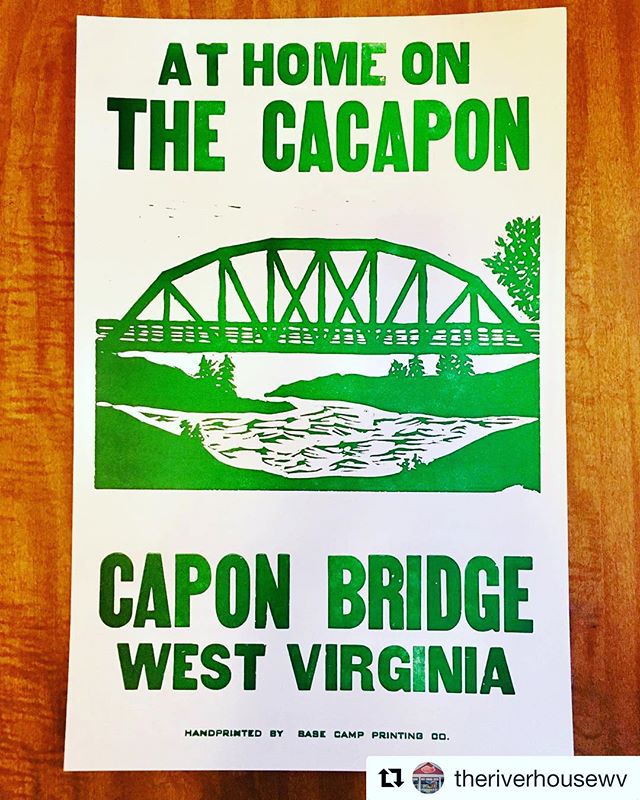 For the month of December, we are offering the awesome hand printed CAPON BRIDGE poster for sale for only $10!
.
The sale of this poster benefits Capon Bridge Public Library, The River House, Capon Bridge Volunteer Fire Department and the Capon Bridg