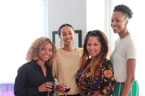 (left to right) Belissa Savery, Enterprise Local Client Partner @ Yelp, Menen M, Client Engagement Associate @ Dataminr, Rahdiah Barnes, Account Manager @ Spectrum, & Alicia Lee, Sales Cordinator @ Outfront Media