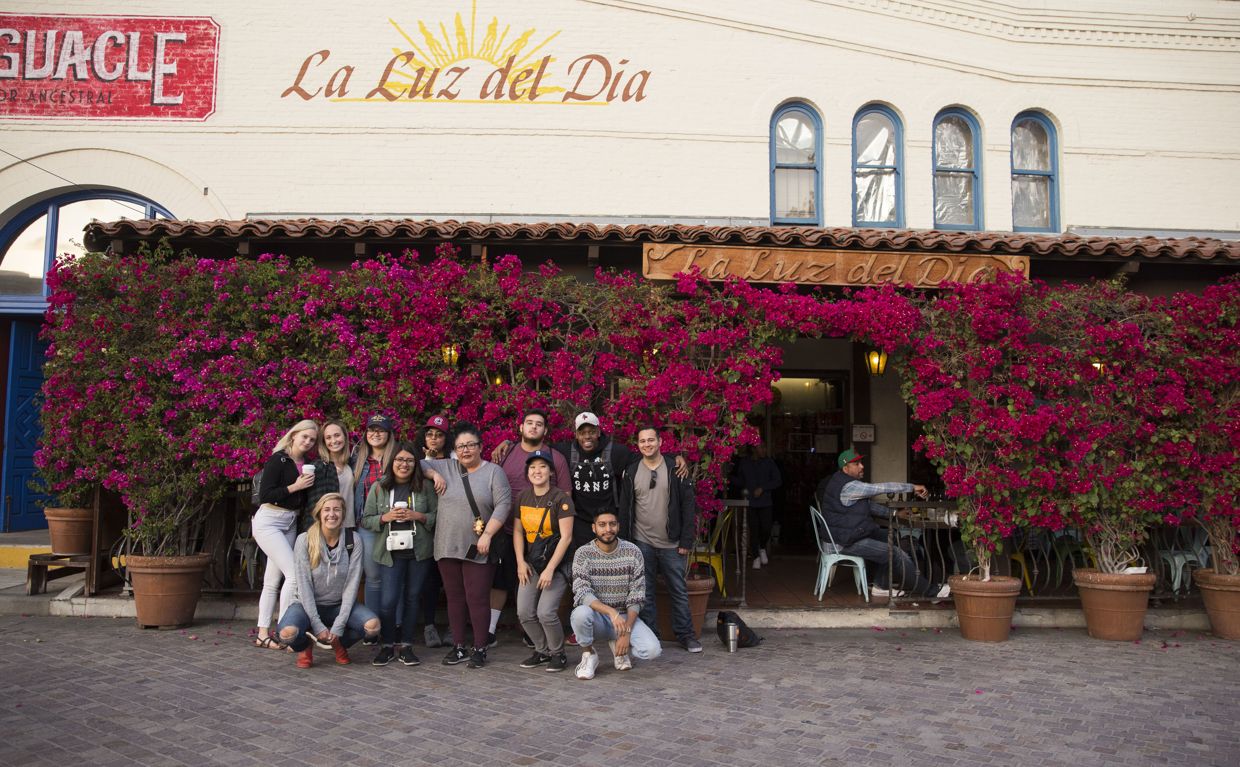  Group picture at lunch stop at Olvera Street. 
