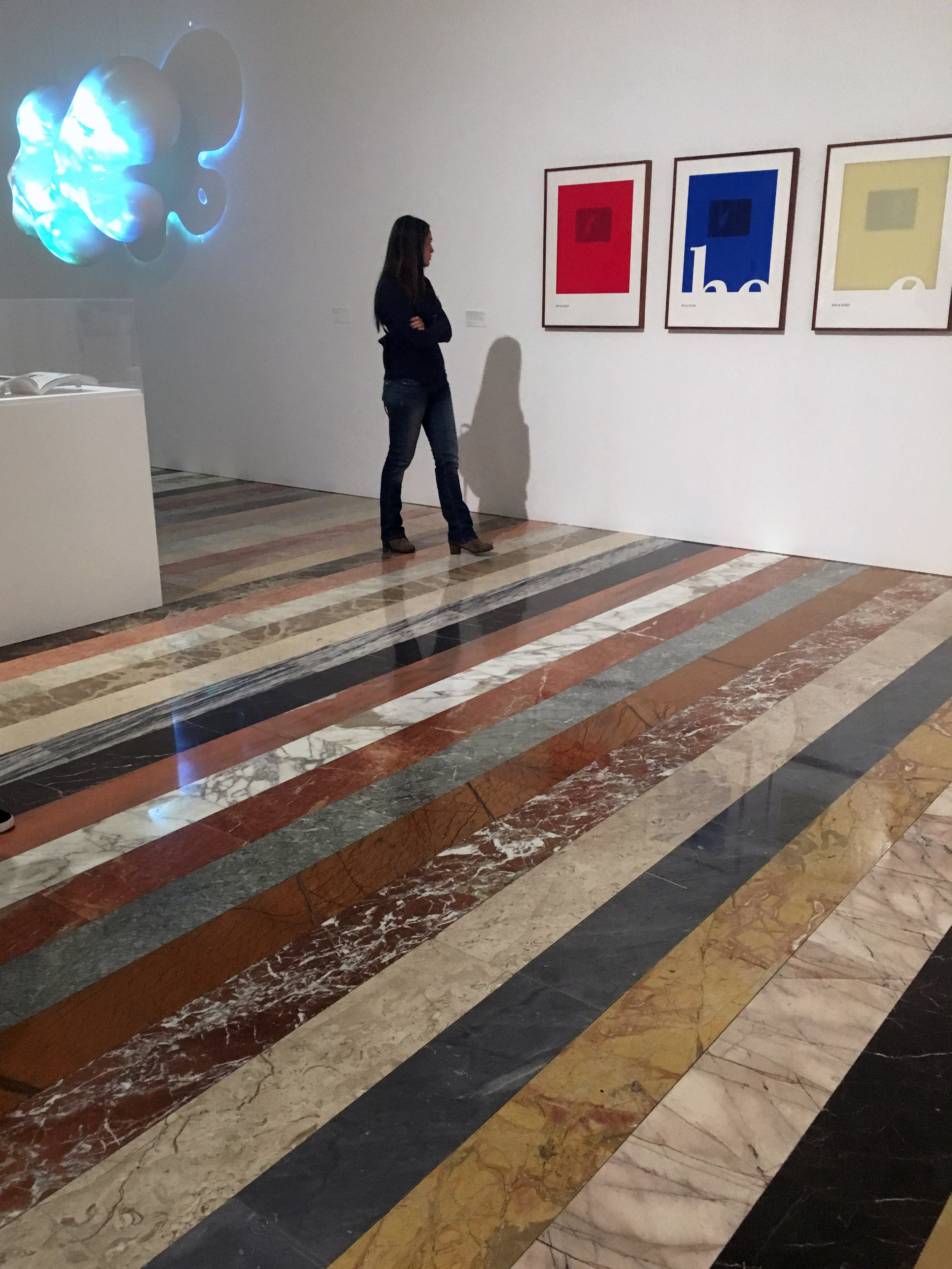 The floor of the basement at the Jumex.