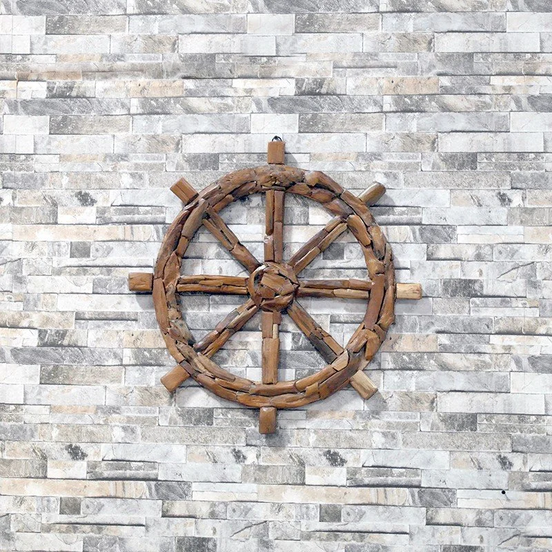 24" Ship Wheel Driftwood