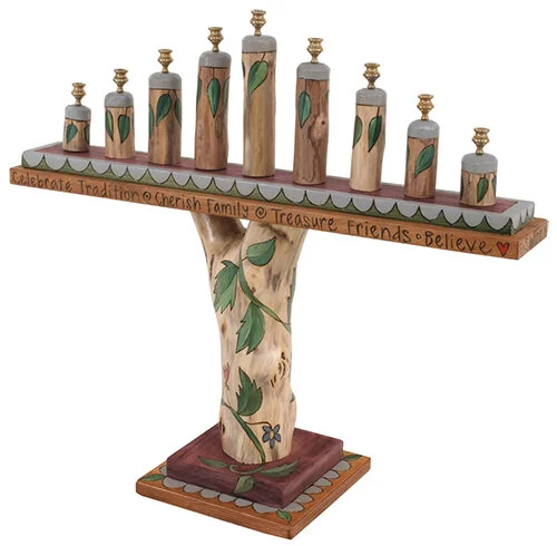 Log Menorah - Vine
