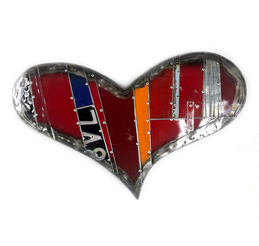 Sheet Metal Heart - Large Heart (Reds) | RYAN'S ART FOR THE SOUL