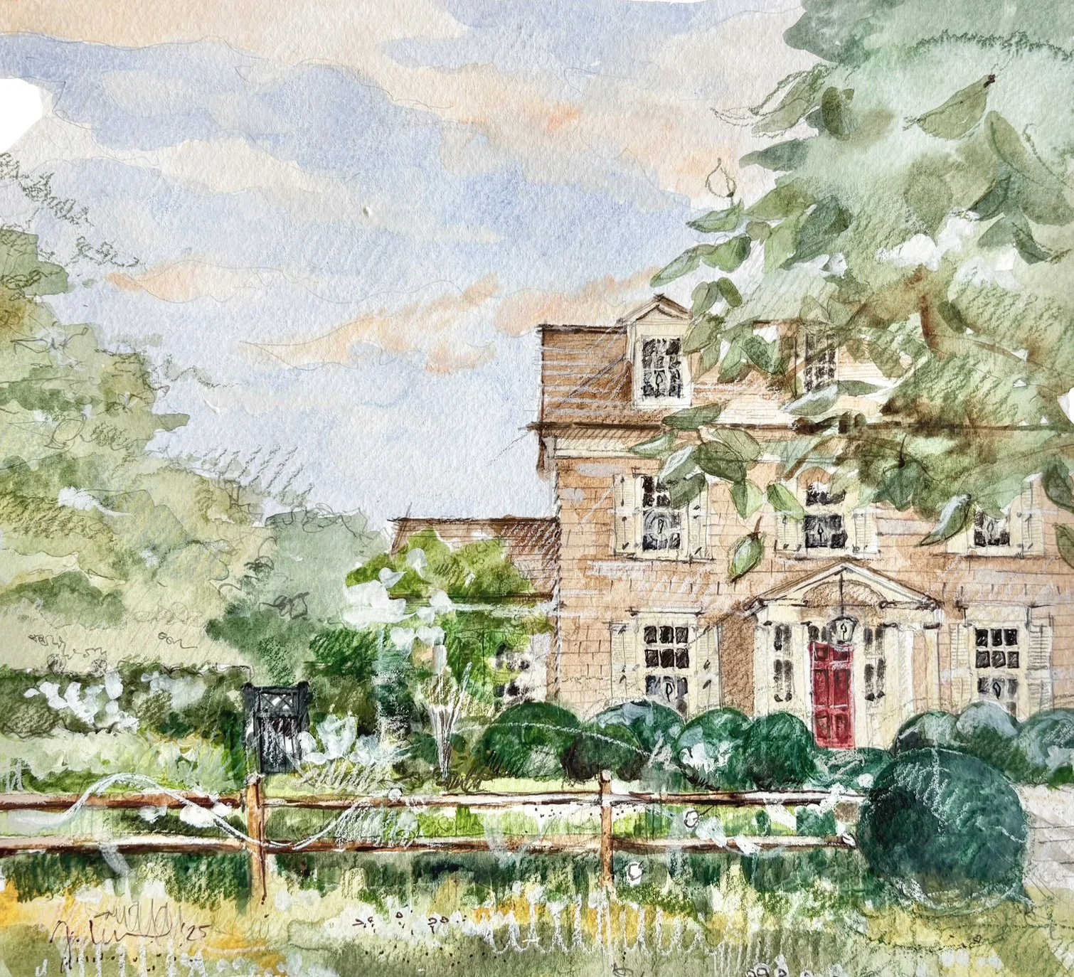Beech House Watercolor