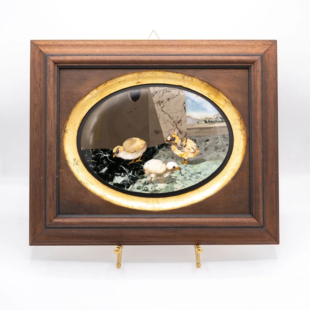 Pietra Dura Inlay of three Chicks