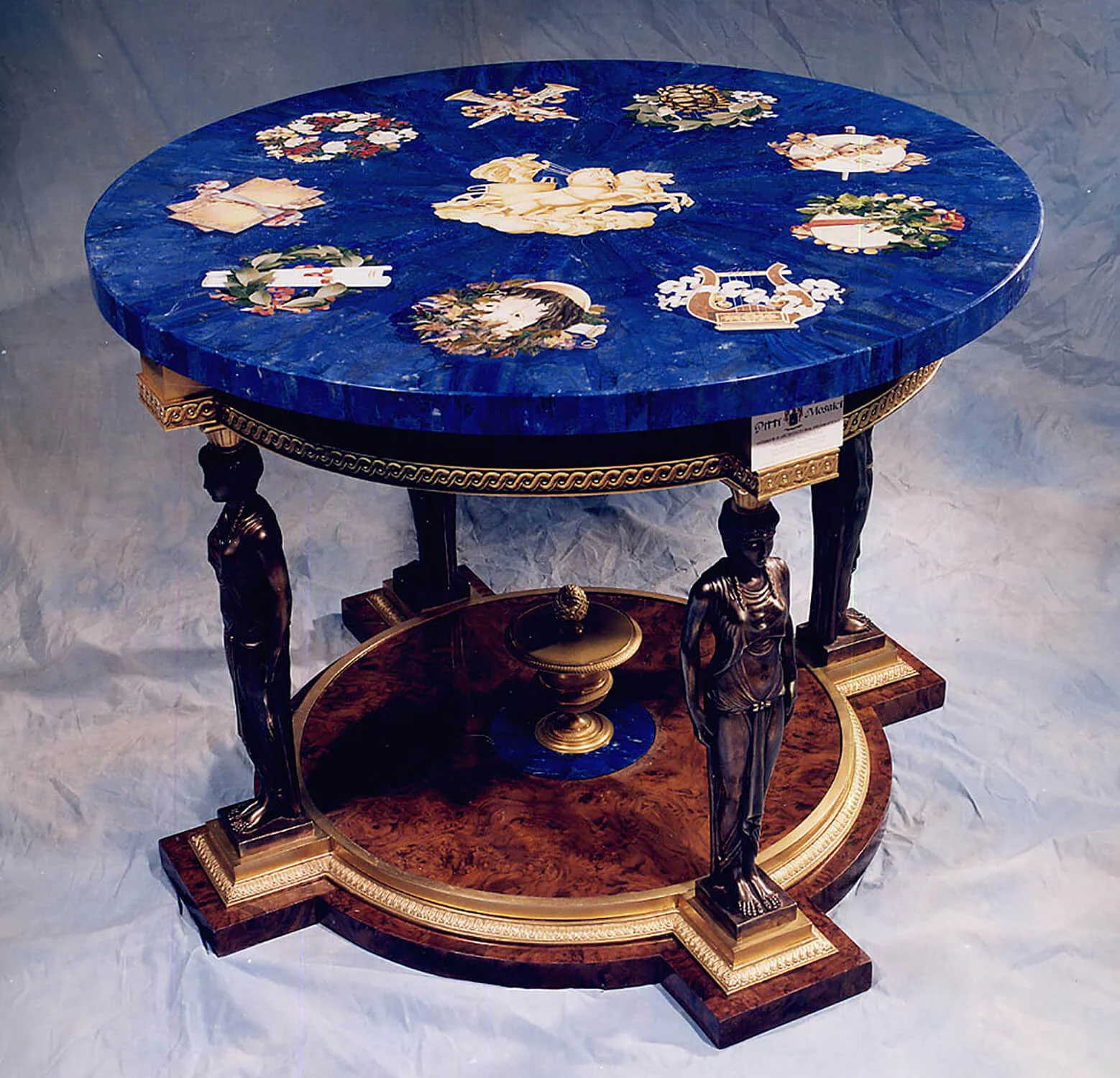 The Apollo Table, a custom made homage to the Renaissance original in the Pitti Palace, Florence