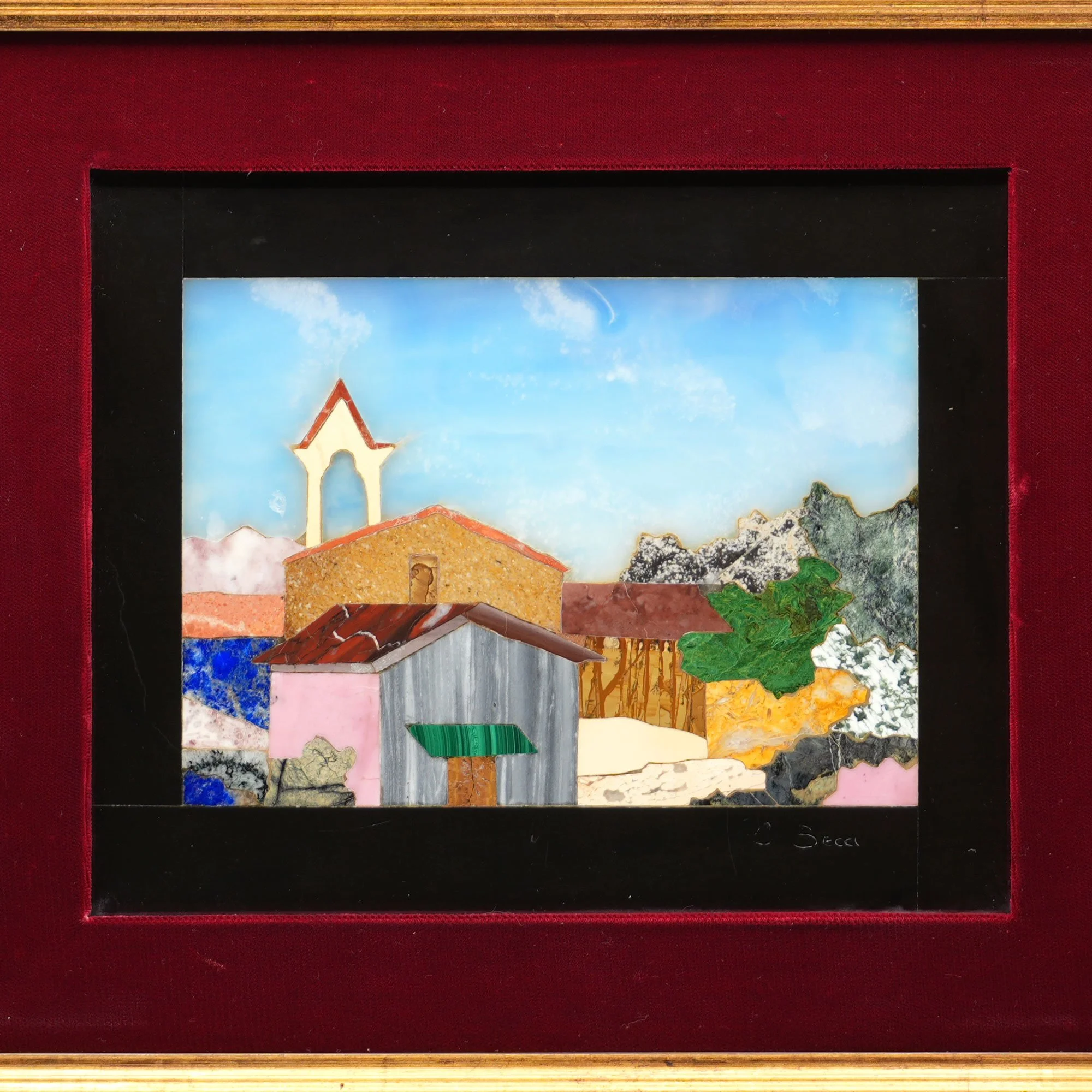 Pietra Dura of Colourful Town — Pitti Mosaici