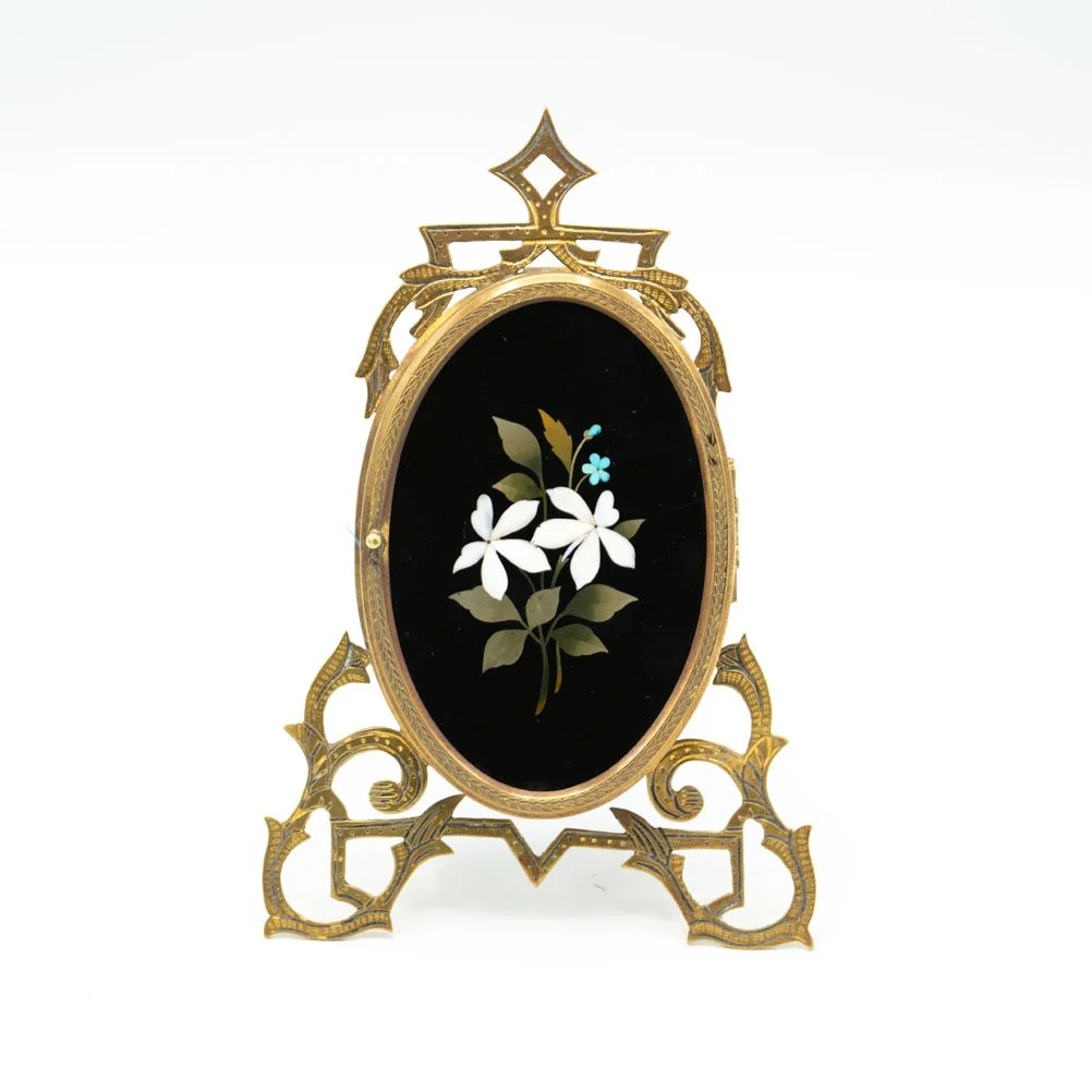 Antique Pietra Dura Inlaid Photo Frame