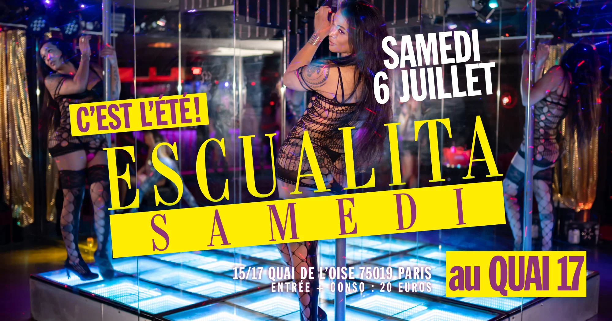 ESCUALITA SAMEDI LE RENDEZ-VOUS DES TRANS ET TRAVESTIS À PARIS TOUS LES SAMEDIS AU QUAI 17 !