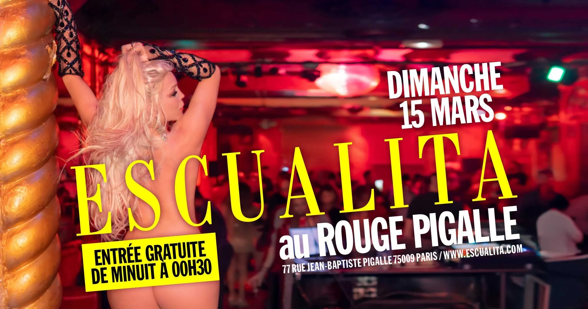 ESCUALITA LA SOIRÉE TRANSEXUELLE DIMANCHE SOIR AU ROUGE PIGALLE, PARIS