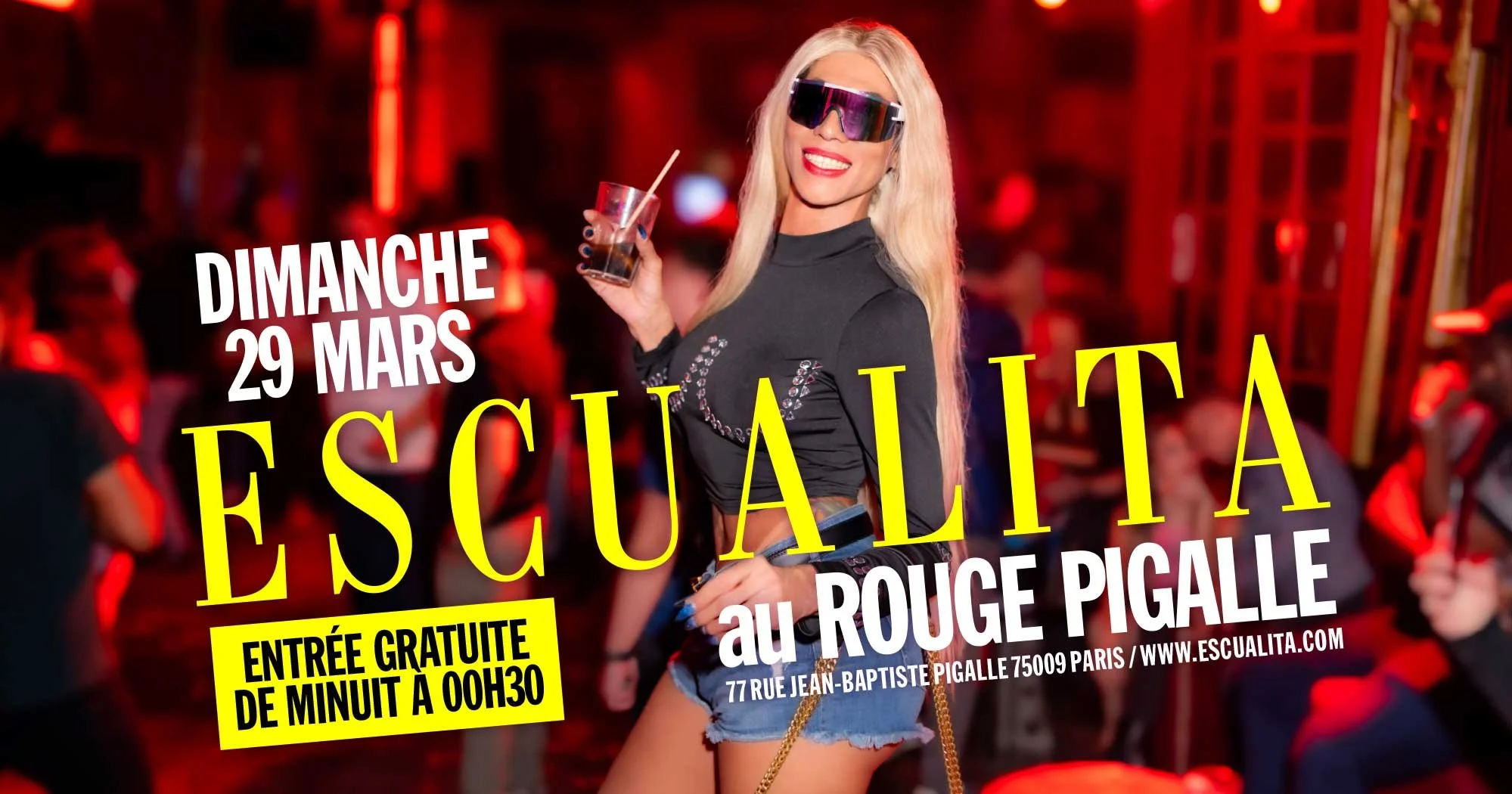 ESCUALITA LA SOIRÉE TRANSEXUELLE DIMANCHE SOIR AU ROUGE PIGALLE, PARIS