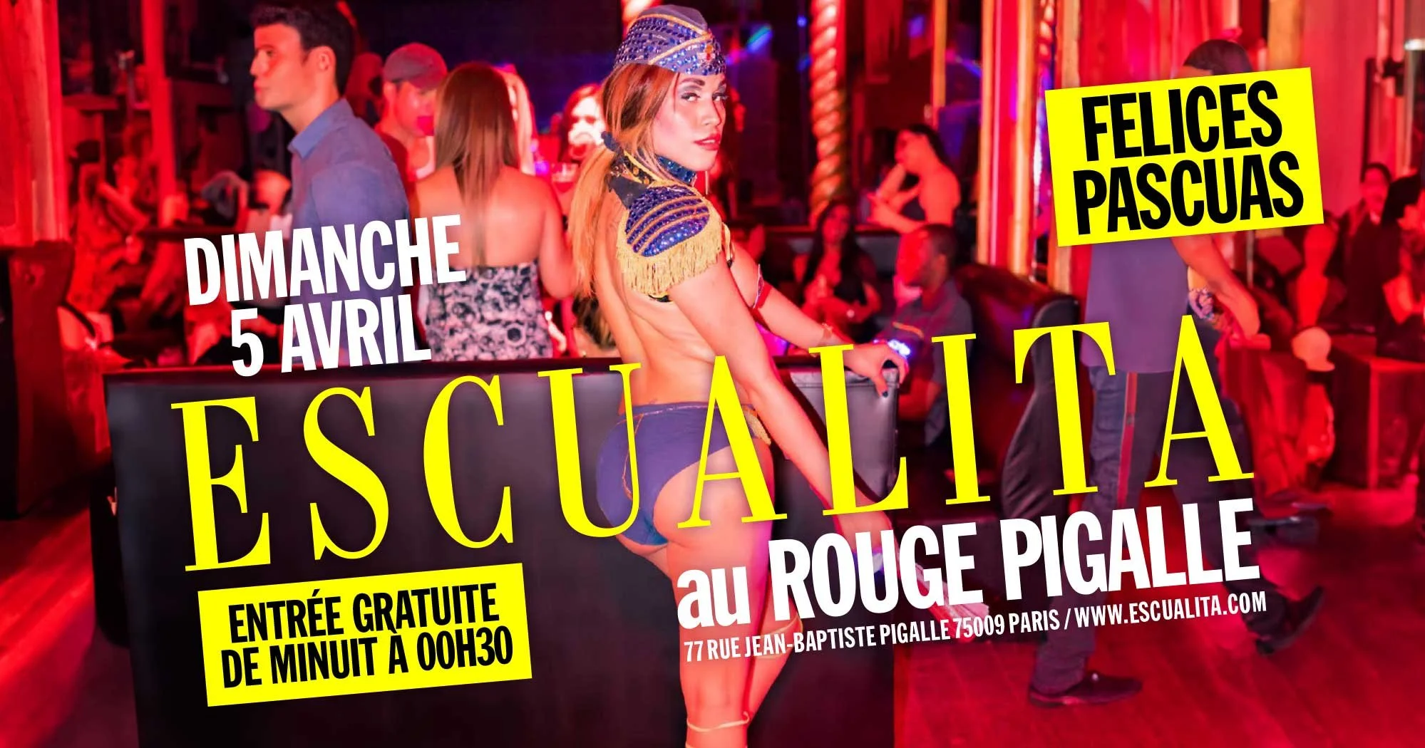 ESCUALITA LA SOIRÉE TRANSEXUELLE DIMANCHE SOIR AU ROUGE PIGALLE, PARIS