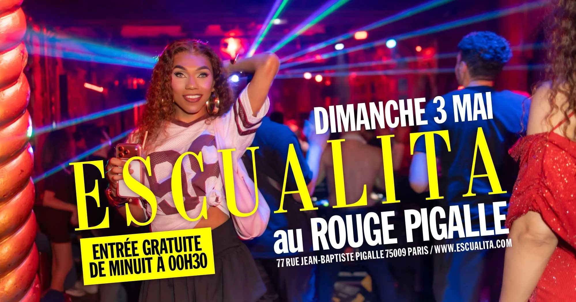 ESCUALITA LA SOIRÉE TRANSEXUELLE DIMANCHE SOIR AU ROUGE PIGALLE, PARIS