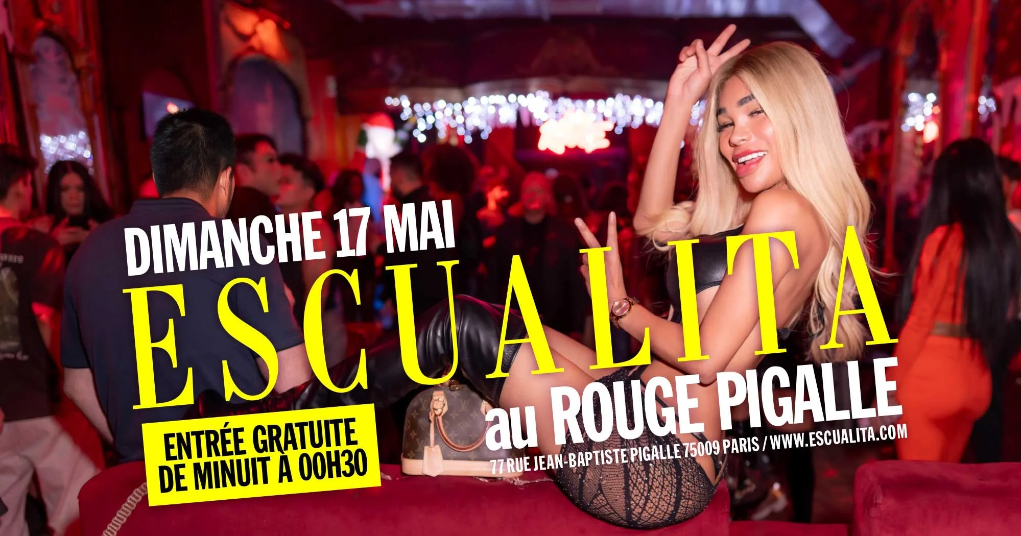 ESCUALITA LA SOIRÉE TRANSEXUELLE DIMANCHE SOIR AU ROUGE PIGALLE, PARIS