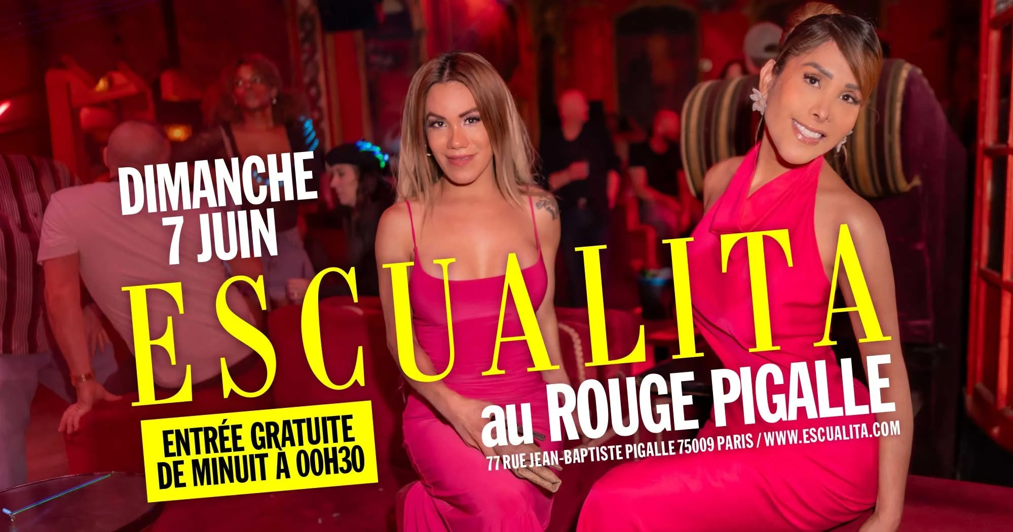 ESCUALITA LA SOIRÉE TRANSEXUELLE DIMANCHE SOIR AU ROUGE PIGALLE, PARIS