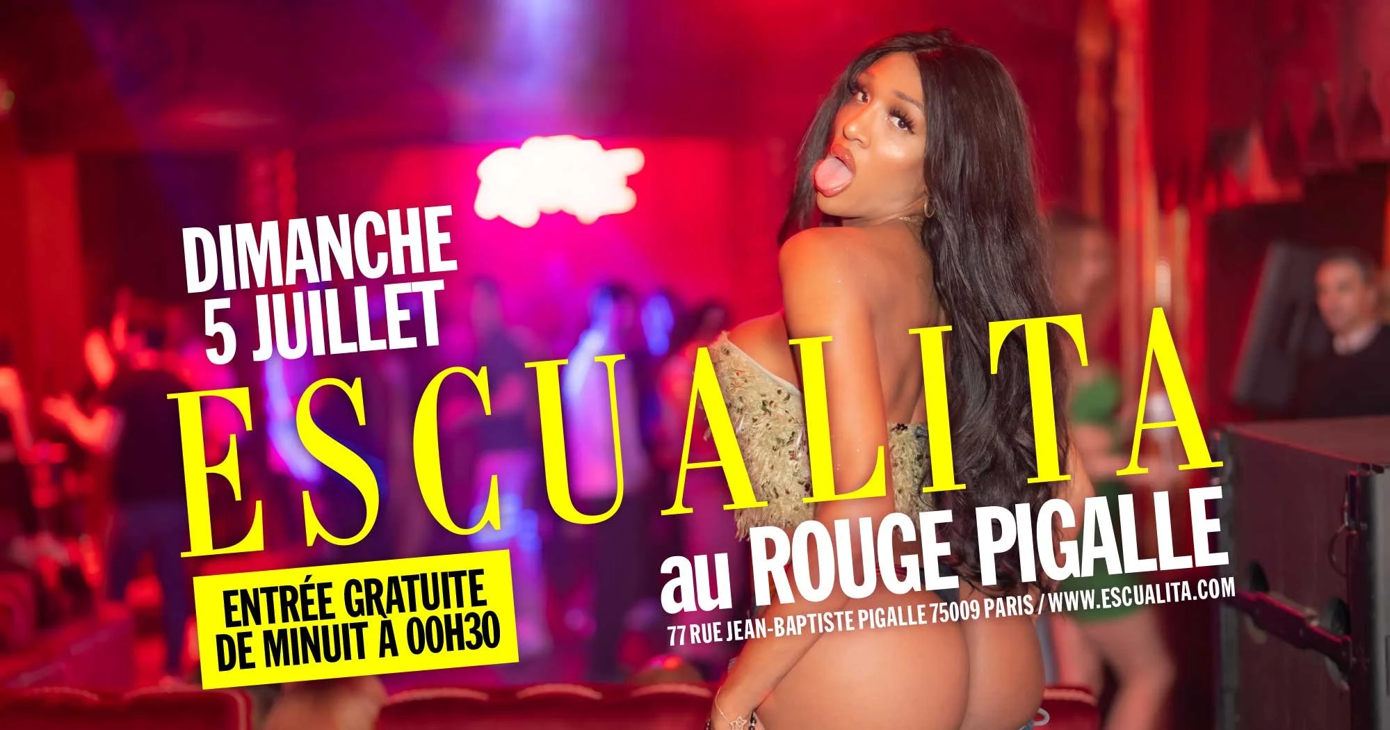 ESCUALITA LA SOIRÉE TRANSEXUELLE DIMANCHE SOIR AU ROUGE PIGALLE, PARIS
