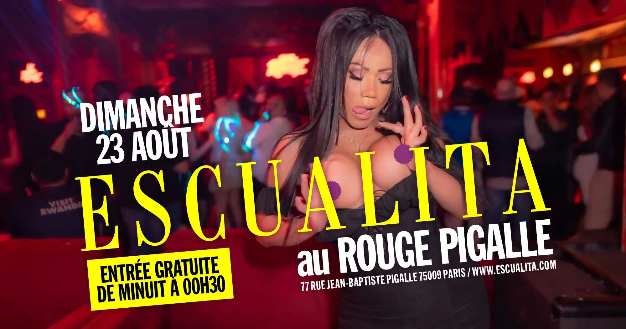ESCUALITA LA SOIRÉE TRANSEXUELLE DIMANCHE SOIR AU ROUGE PIGALLE, PARIS