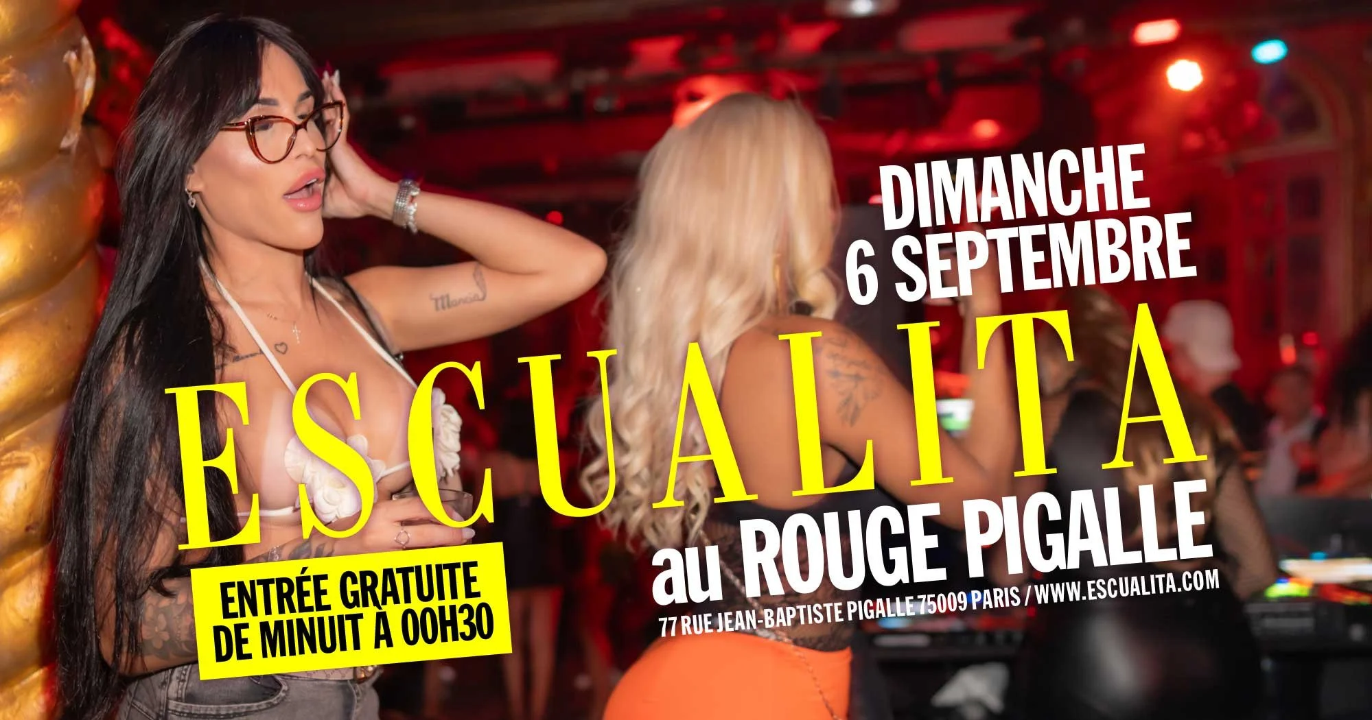 ESCUALITA LA SOIRÉE TRANSEXUELLE DIMANCHE SOIR AU ROUGE PIGALLE, PARIS