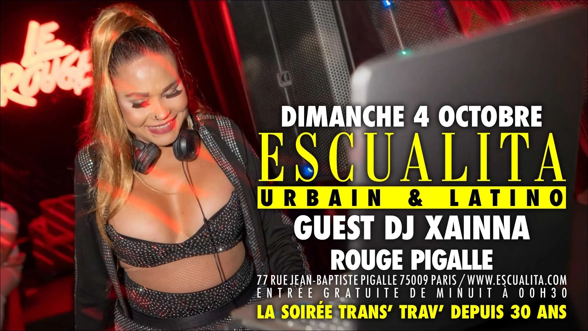 ESCUALITA LA SOIRÉE TRANSEXUELLE DIMANCHE SOIR AU ROUGE PIGALLE, PARIS