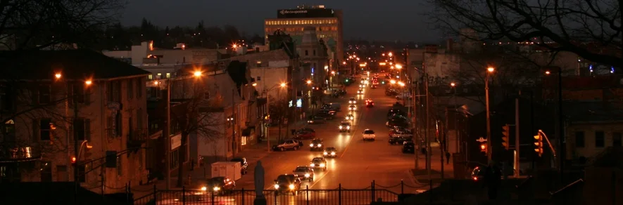 Downtown Guelph at Night in Front of Church.jpg