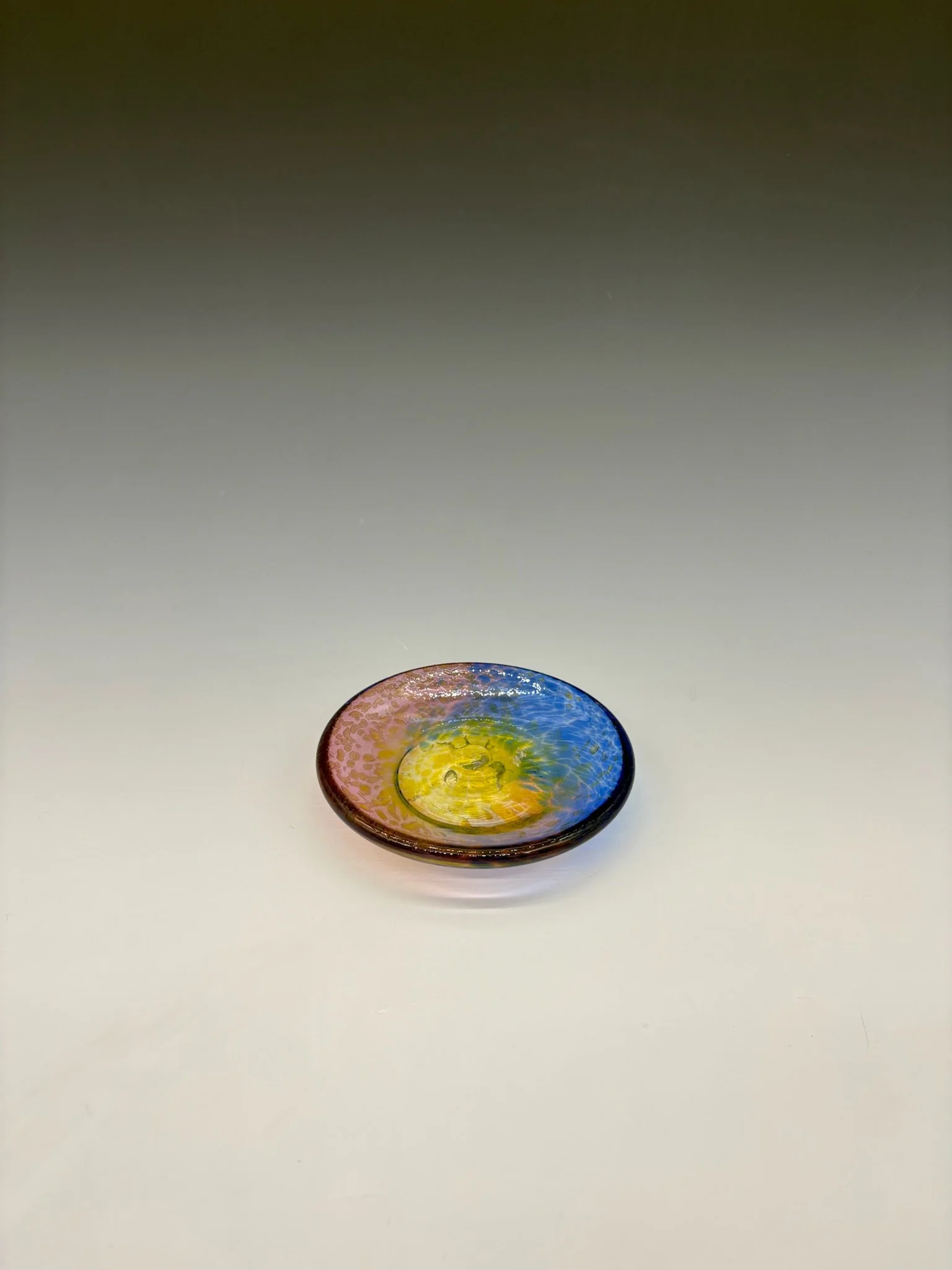 Rainbow Radiance Handblown Glass Dish