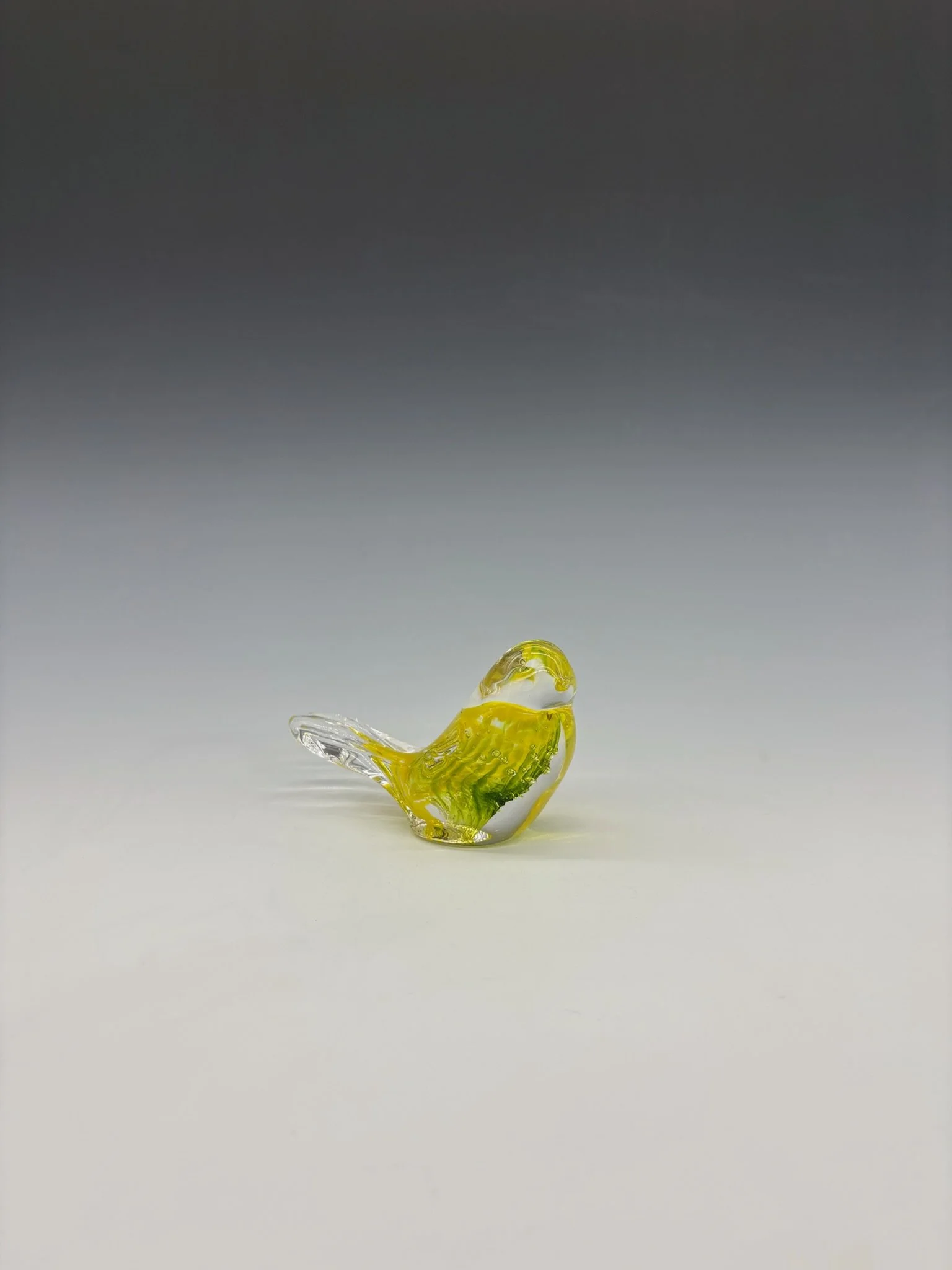 Handblown Yellow Glass Bird