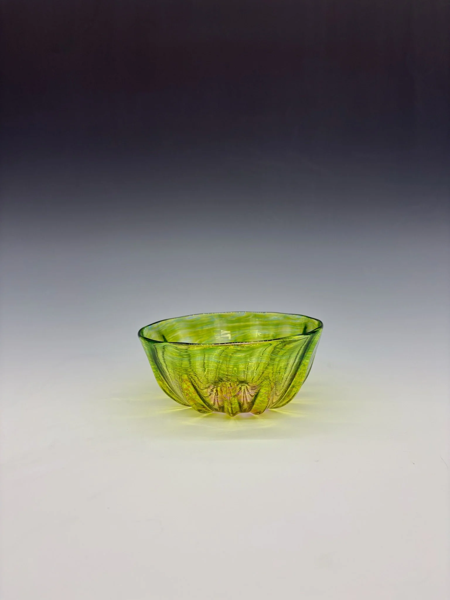 Green Handblown Small Glass Bowl