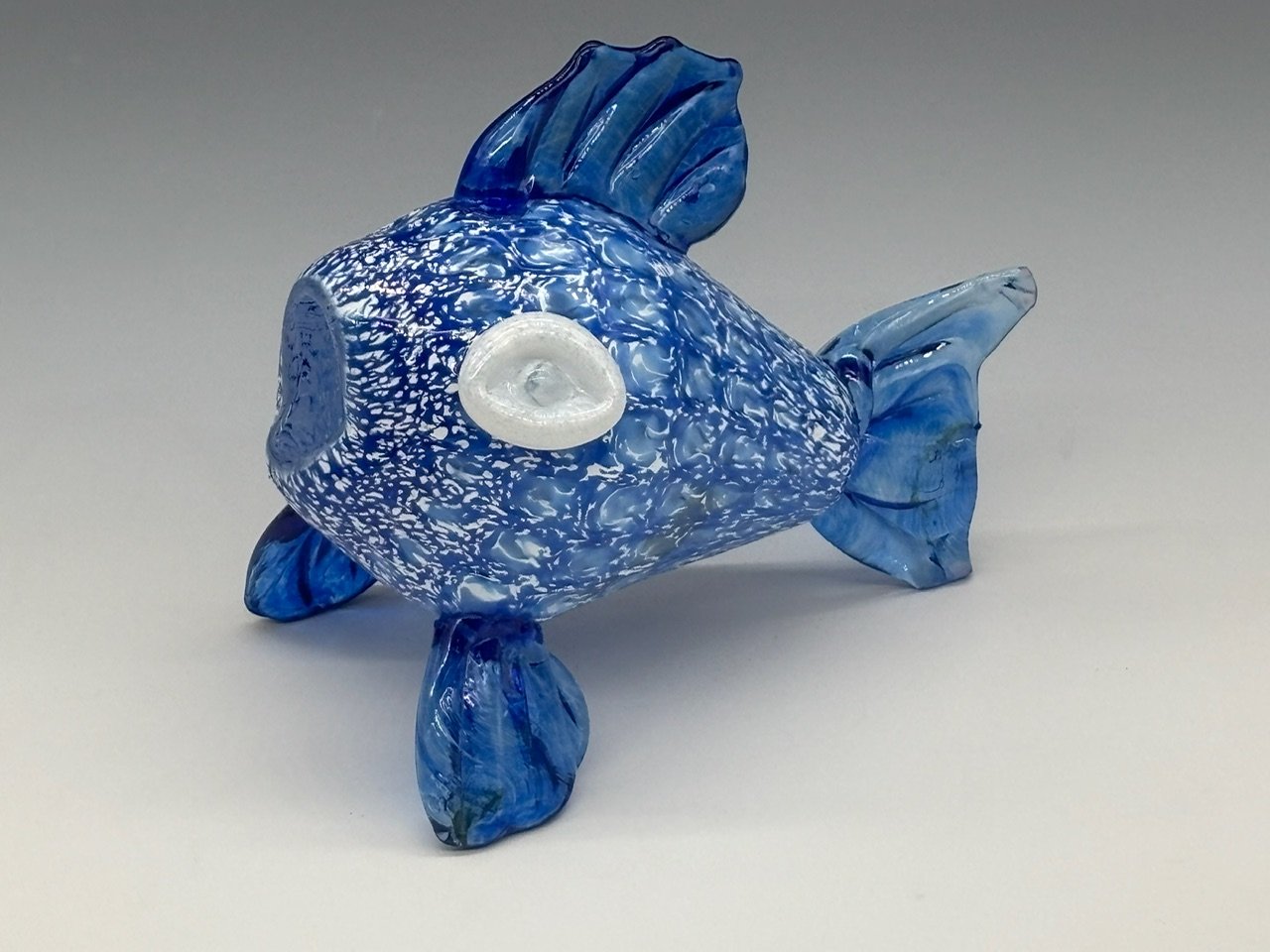 Handblown Nautical Blue Glass Fish