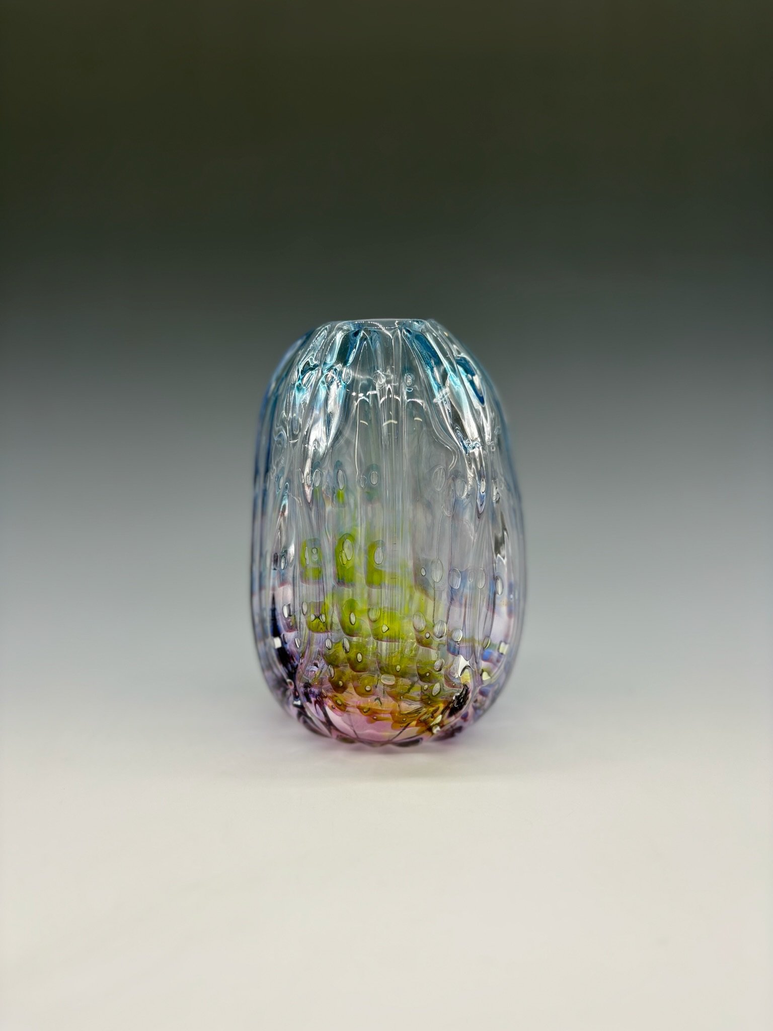 Rainbow Spectrum Handblown Bud Vase