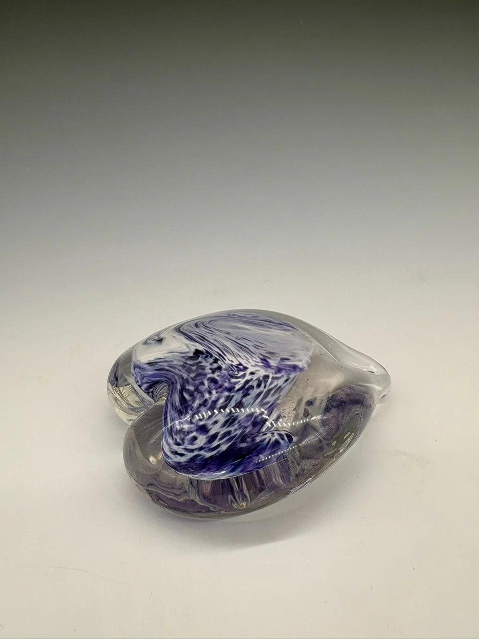 Handblown Glass Heart Paperweight