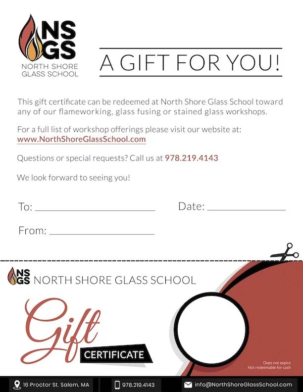 Glassblowing Workshop Gift Certificate Salem, MA — North Shore Glass School