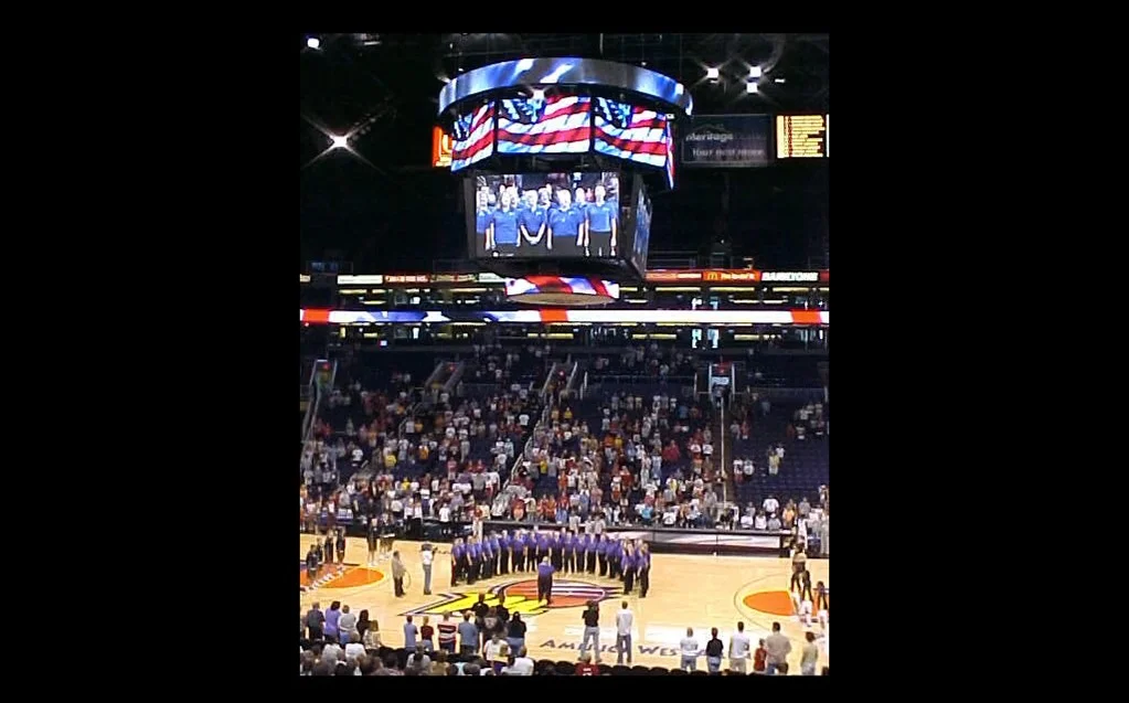 We blended our voices beautifully as we sang our National Anthem.