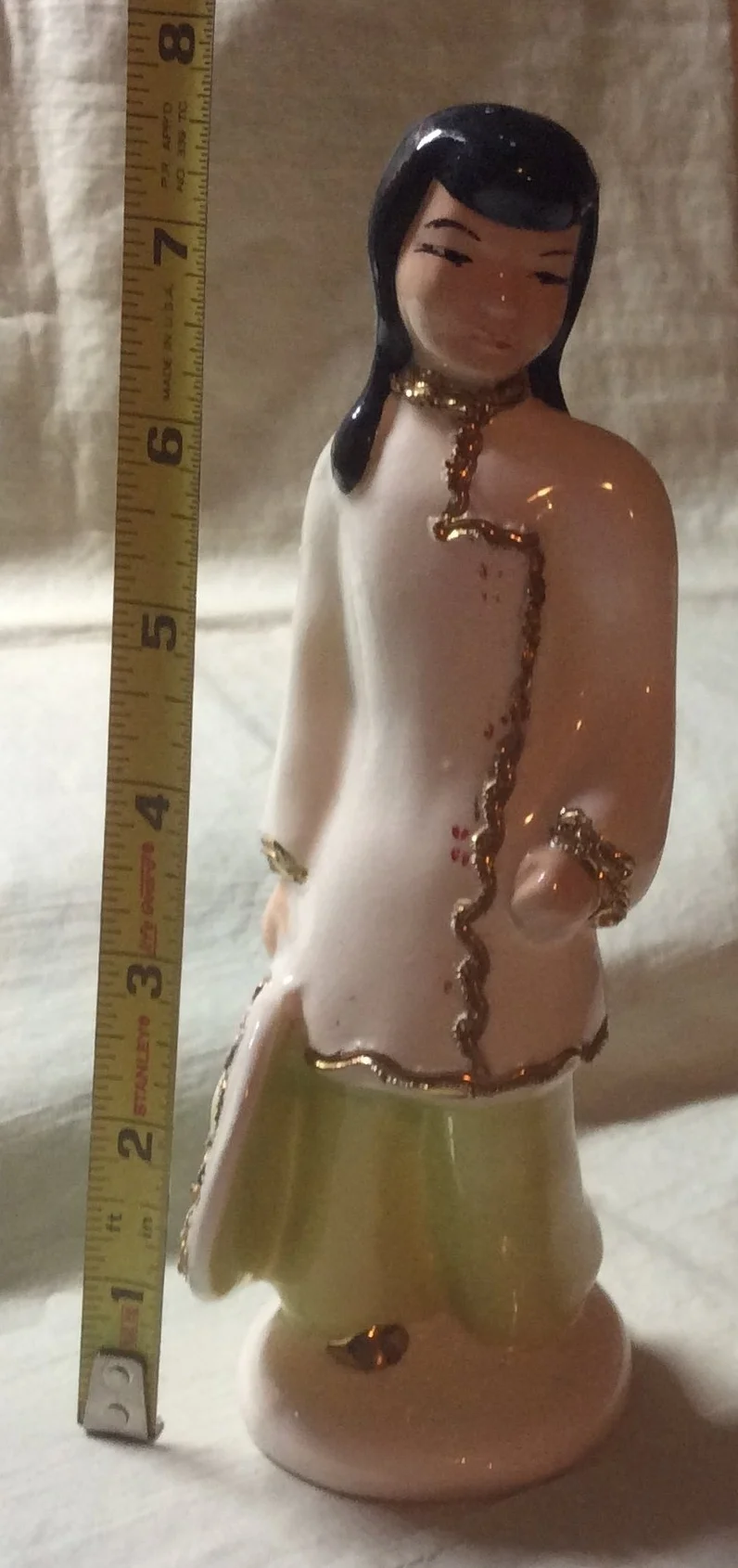 Asian Lady with Hat Vintage Figurine