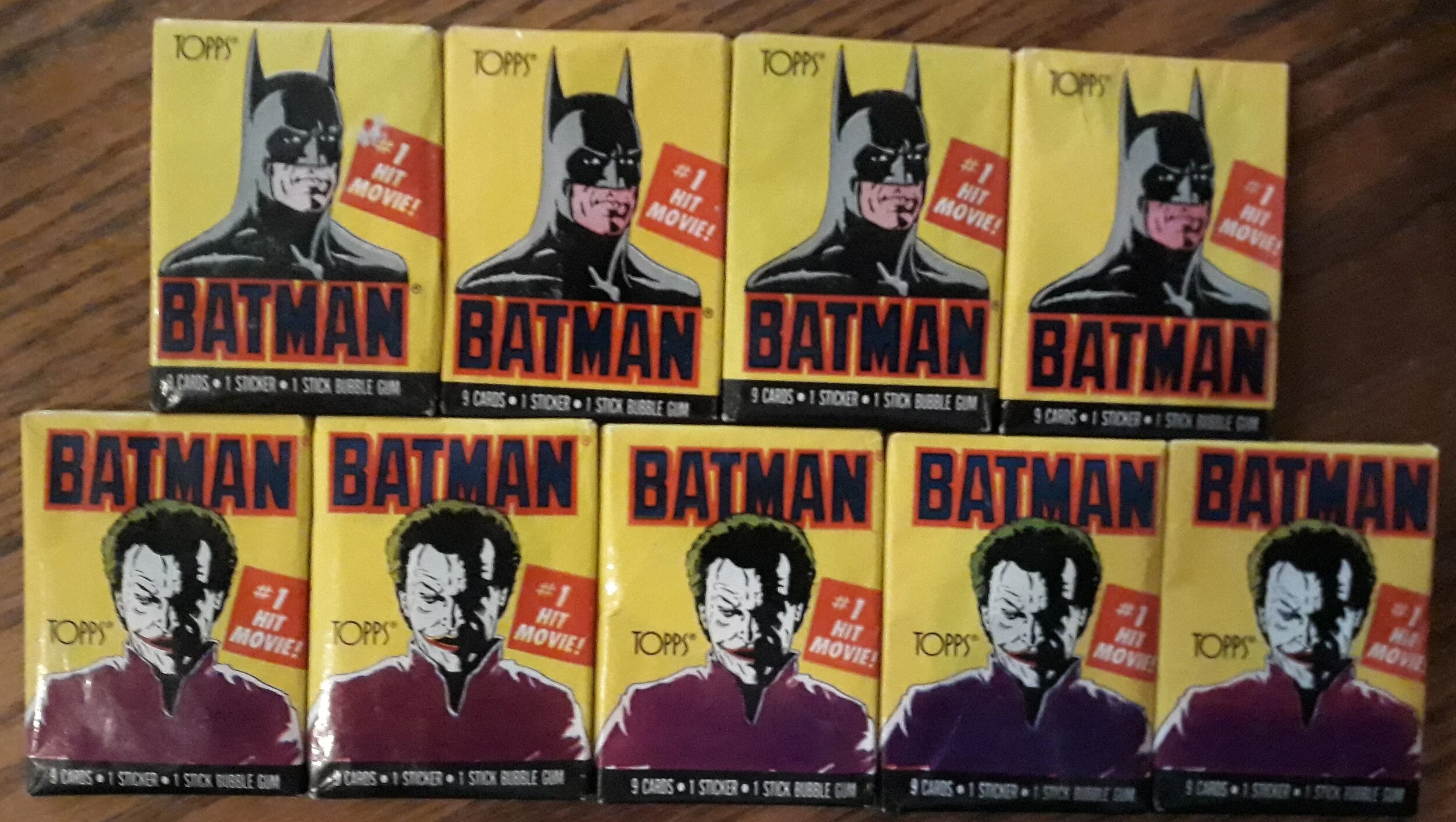 Batman movie cards mixed lot 9 unopened packs (1991, Topps)