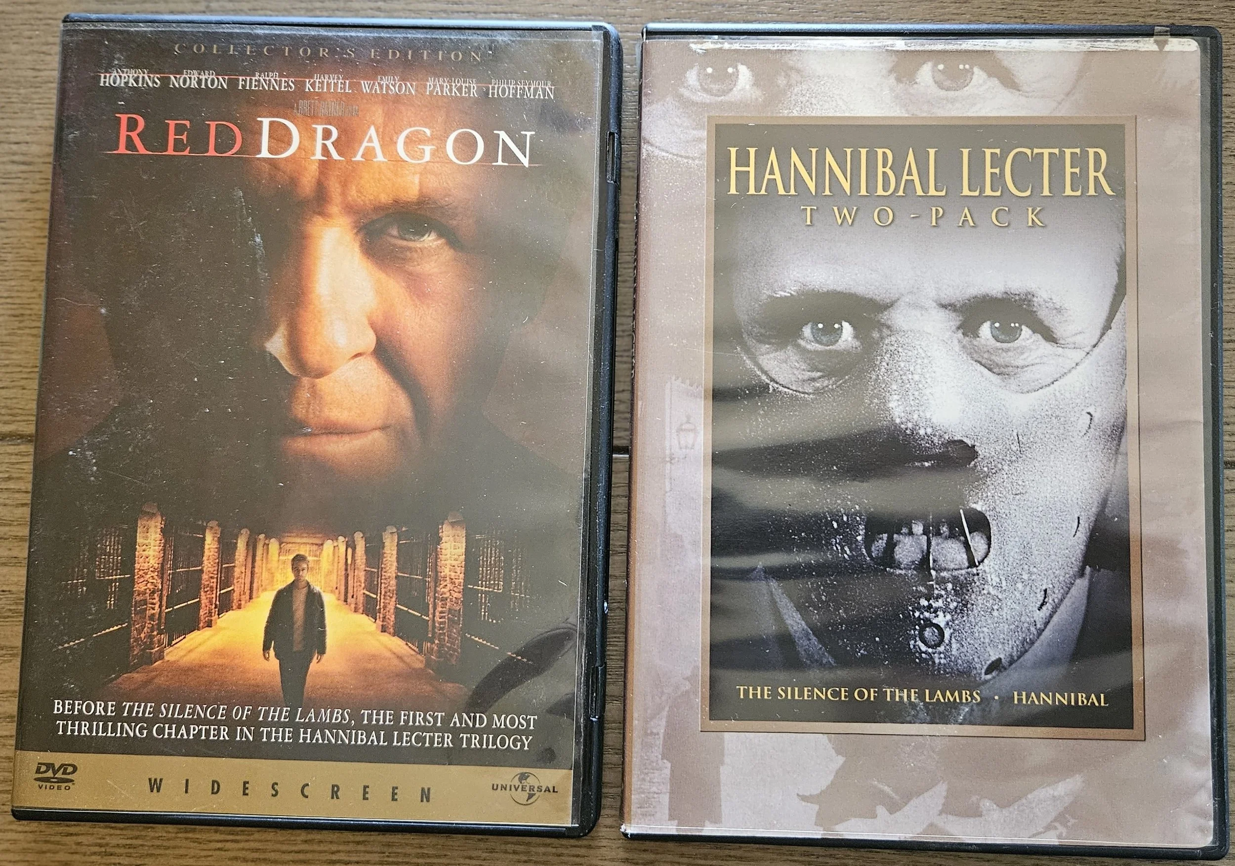 Hannibal Lector: Mixed Lot of 2 DVDs - 3 discs: Red Dragon, Silence of the Lambs, Hannibal (All Great Condition)