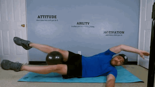 small exercise pilates ball oblique home abs workout side crunch knees to elbows.gif