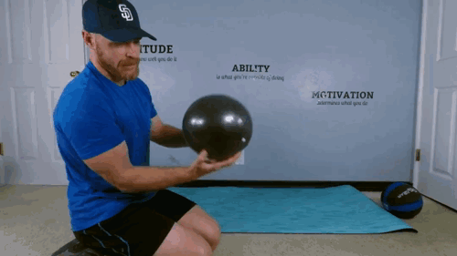 home workout and exercises for the abs Pilates Ball Spin.gif