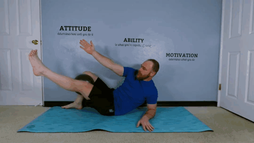 spider triceps exercise for women with a pilates ball for the core abs abdominal workout.gif