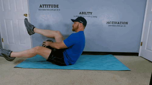 Figure 8s in Boat pose fitbit steps abs workout core exercise.gif