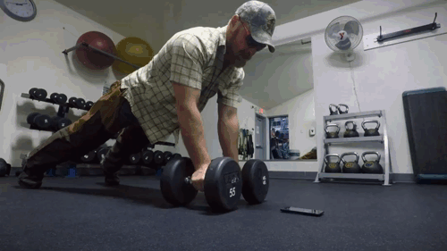 Dumbbell chest fly rollouts for Men Manliest Abs core chest intense workouts Exercises Dale Maynor.gif