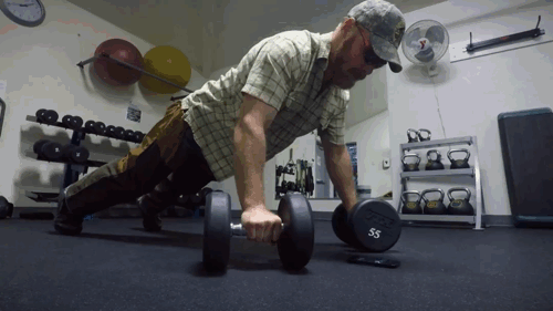 Dumbbell Single arm rollouts for Men Manliest Abs core chest intense workouts Exercises Dale Maynor.gif