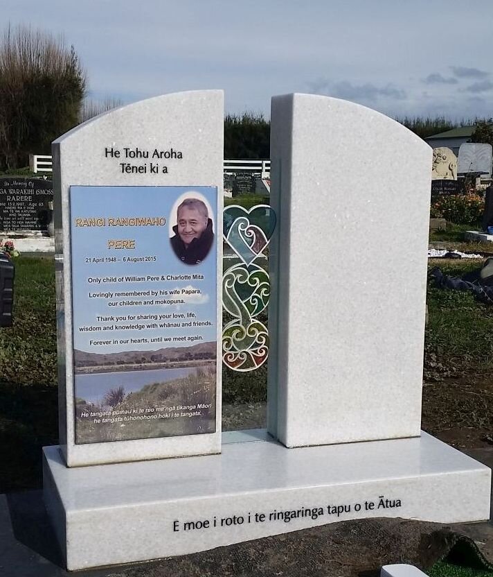 NZ Headstone. Takaka Marble