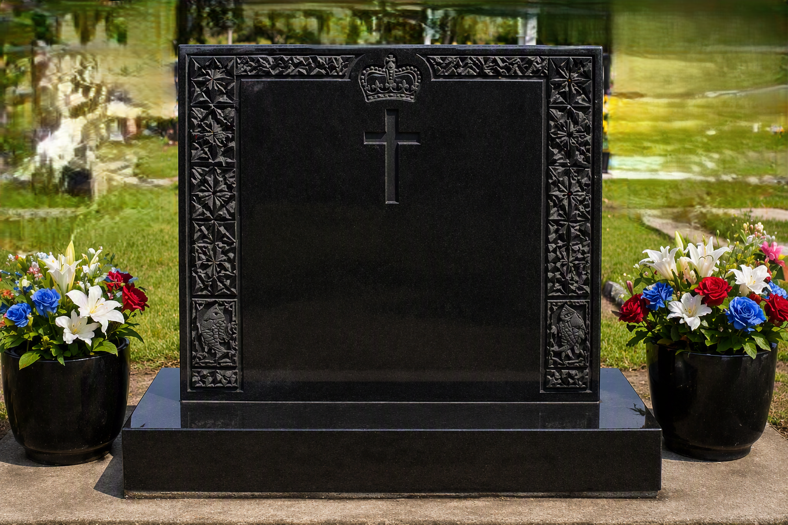 tongan black deep engraved square with cross.png