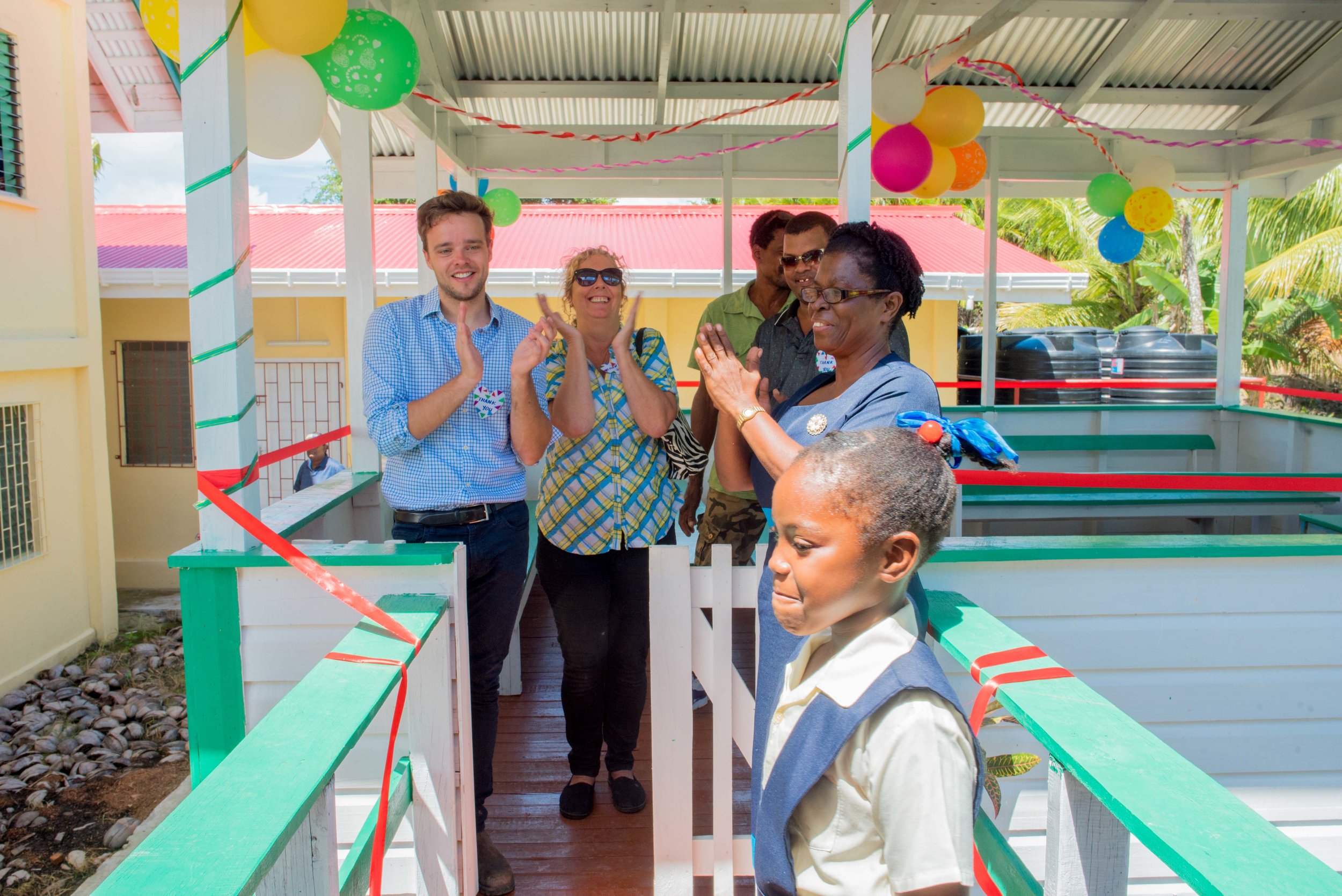 Off the estate, we built a dining room at a local school...
